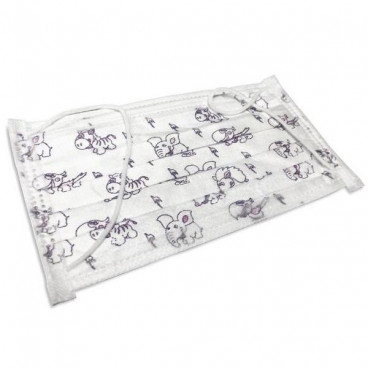 Маска медицинская детская с рисунком 3-х слойная не стерильная на резинке 1/100шт &quot;Гекса